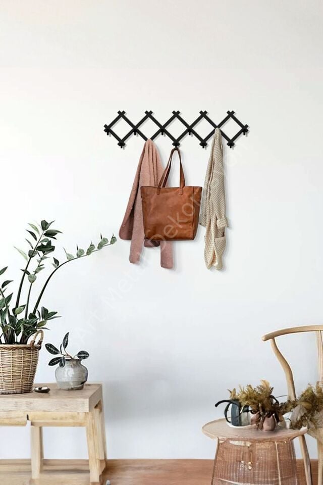 Dekoratif Demir Duvar Askısı - Metal Askılık - Elbise Askısı