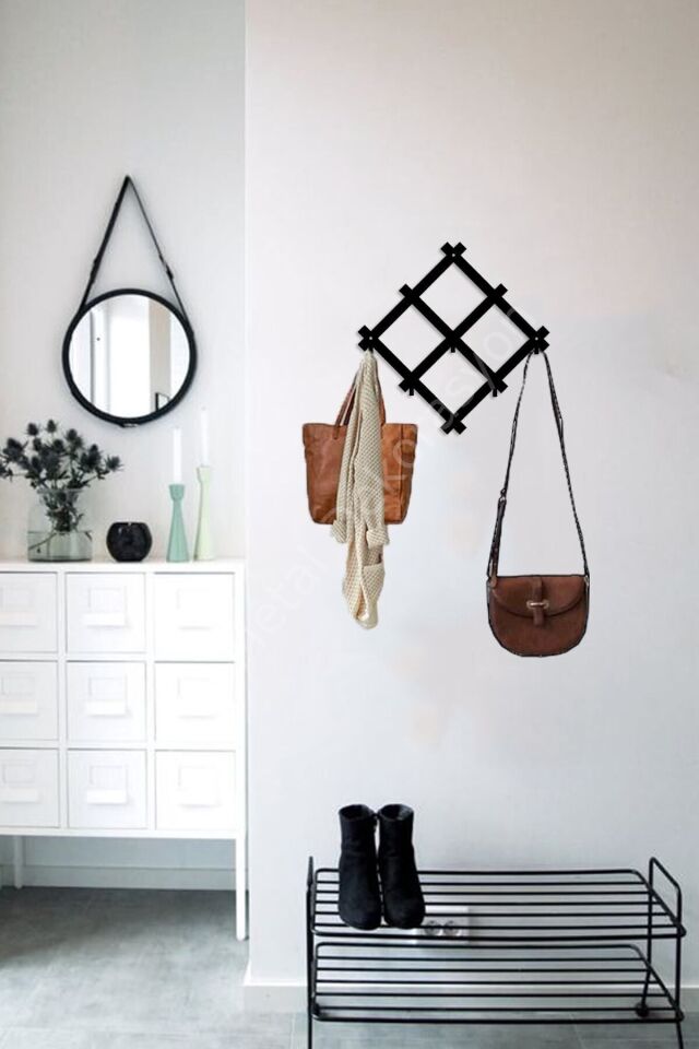 Dekoratif Demir Duvar Askısı - Metal Askılık - Elbise Askısı