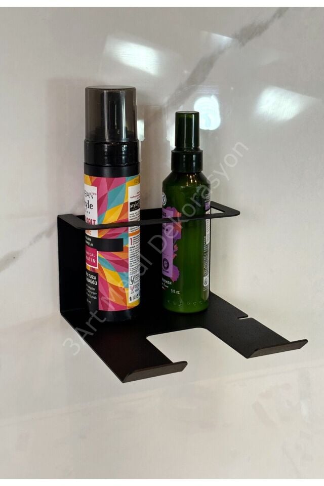 Metal Raflı Saç Kurutma Fön Makinesi Ve Kablo Tutucu Şampuan Saç Spreyi Banyo Askısı Rafı