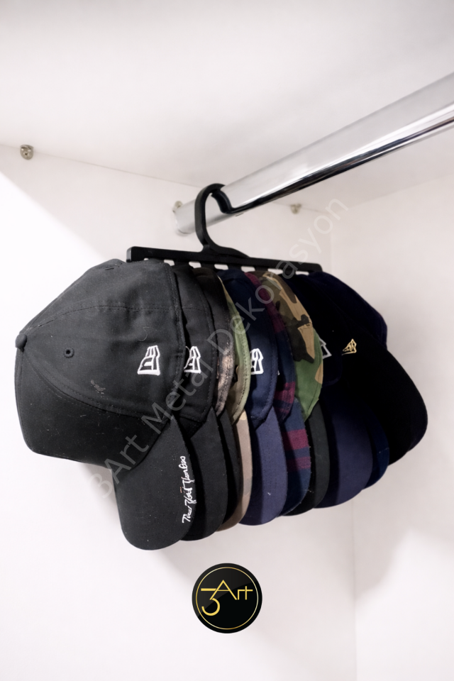 Şapka Askılığı – Dolap İçi Çoklu Şapka Düzenleyici,  Askı Aparatı