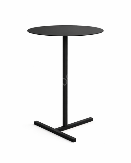 Modern Yan Sehpa – Yuvarlak Tablalı Minimal Tasarım, Metal Sehpa