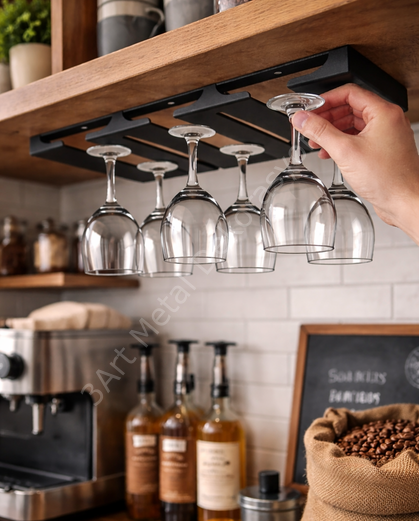 Dolap Altı Kadeh Askılığı – Şarap Bardağı Askısı, Mutfak ve Bar İçin Bardak Tutucu