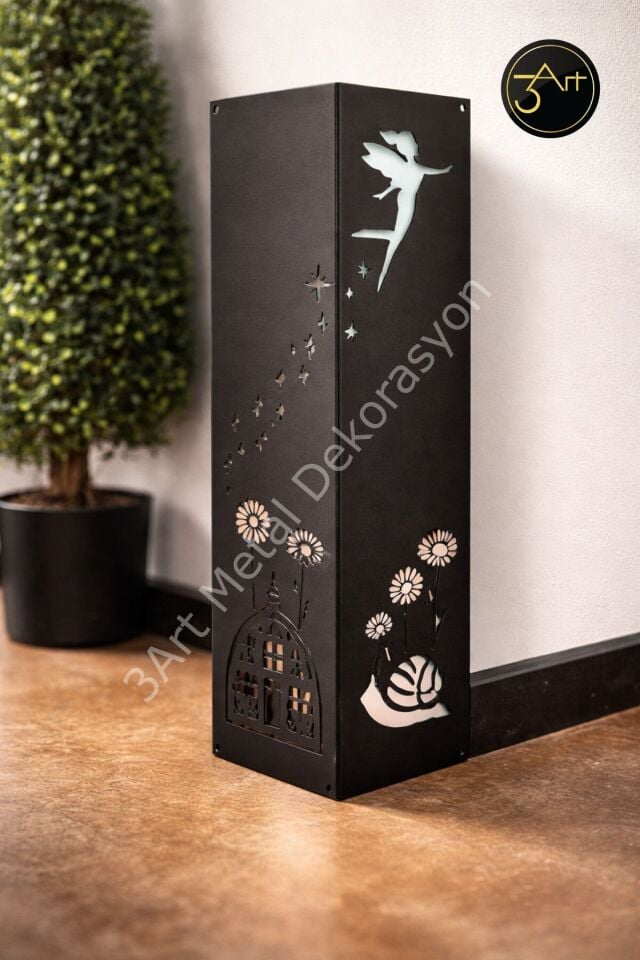 Peri Figürlü Metal Duvar Dekoru - Duvar Süsü - Modern & Şık Ev Dekorasyonu