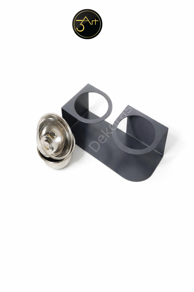 Yükseltilmiş Köpek Mama ve Su Kabı Standı - Kaymaz Çelik Mama Kabı