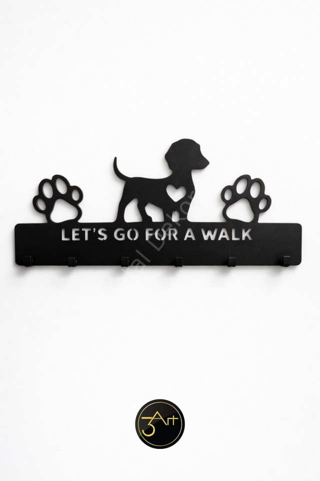 Metal Köpek Tasmalı Duvar Askılığı – Köpek Tasması & Aksesuar Organizeri