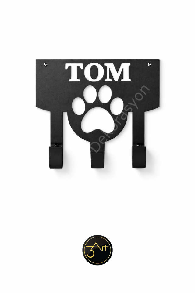 Kişiye Özel İsimli Köpek Askılığı –  Duvar Askısı Tasma & Kayış Askılığı