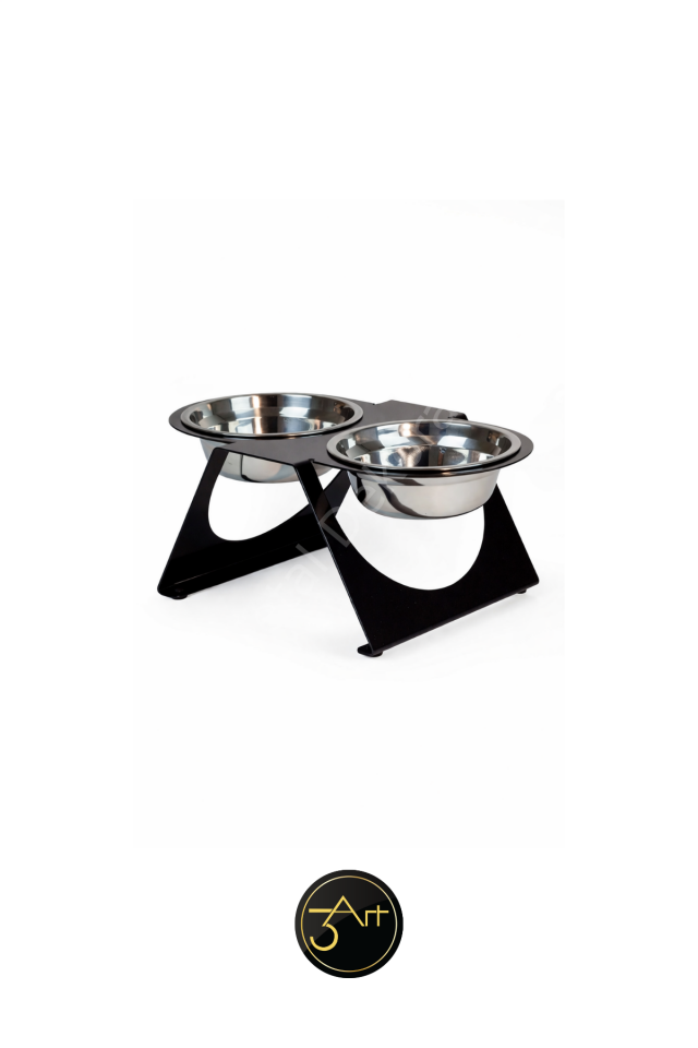 Yükseltilmiş Köpek Mama ve Su Kabı – Çift Hazneli Paslanmaz Çelik Mama Kabı