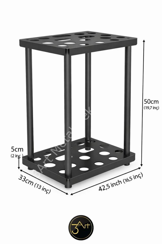 Metal Bahçe Aletleri Düzenleyici Stand – Kürek, Süpürge, Tırmık Askılığı - Dayanıklı
