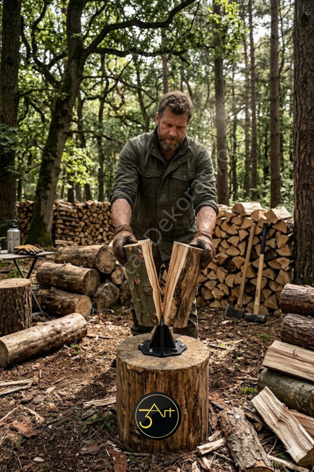 Odun Kırma Aparatı – Güvenli Odun Yarımı İçin Dayanıkl Çelik Odun Kırıcı Aparat