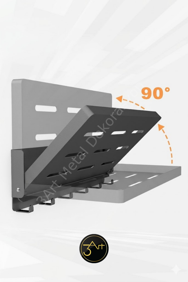 Duvar Rafı Mutfak Organizer Seti – Askılı Kaşıklık ve Bardak Askılı Modern Raf