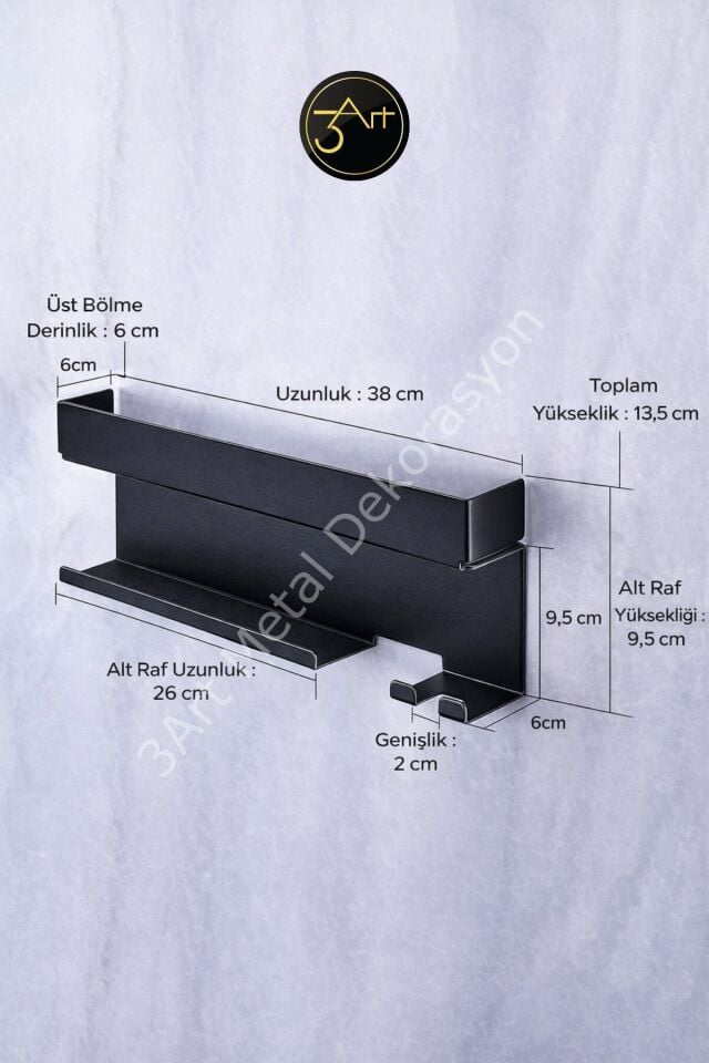 Saç Aletleri Organizeri - Metal Fön & Maşa Askılığı - Banyo Düzenleyici Raf