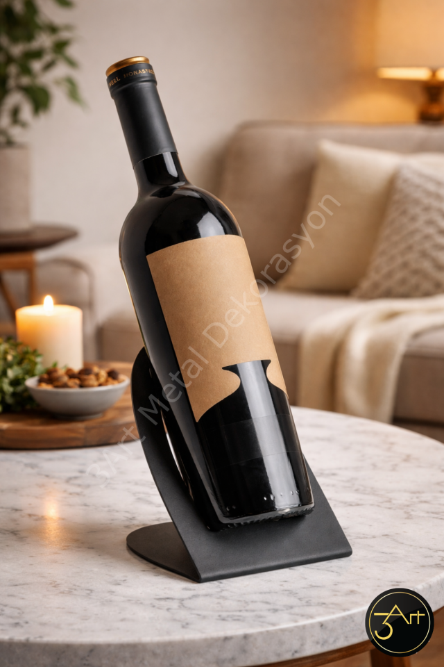 Modern Şarap Şişesi Standı – Dekoratif Şaraplık, Şık ve Dayanıklı Şarap Rafı