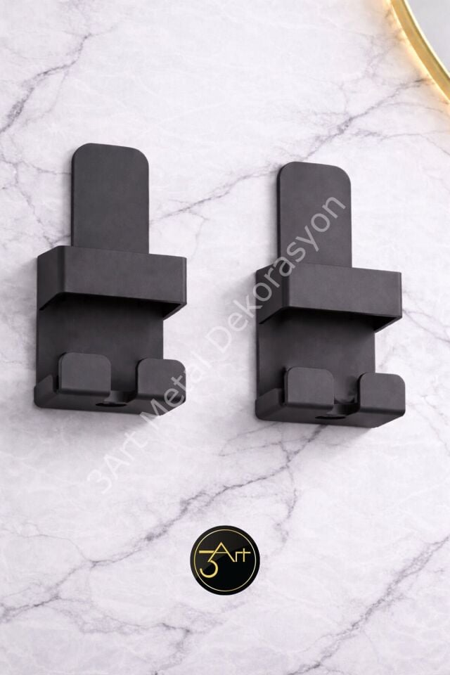 Metal Duvar Tipi Şarjlı Cihaz Askılığı – Saç Bakım & Tıraş Aleti Tutucu