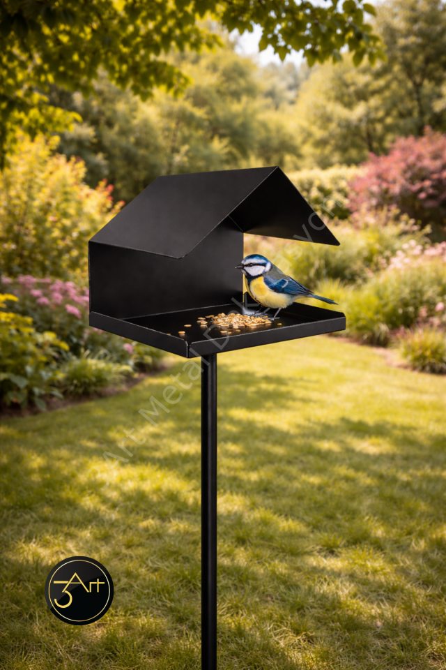 Bahçe Kuş Yemliği – Ayaklı Modern Kuş Evi