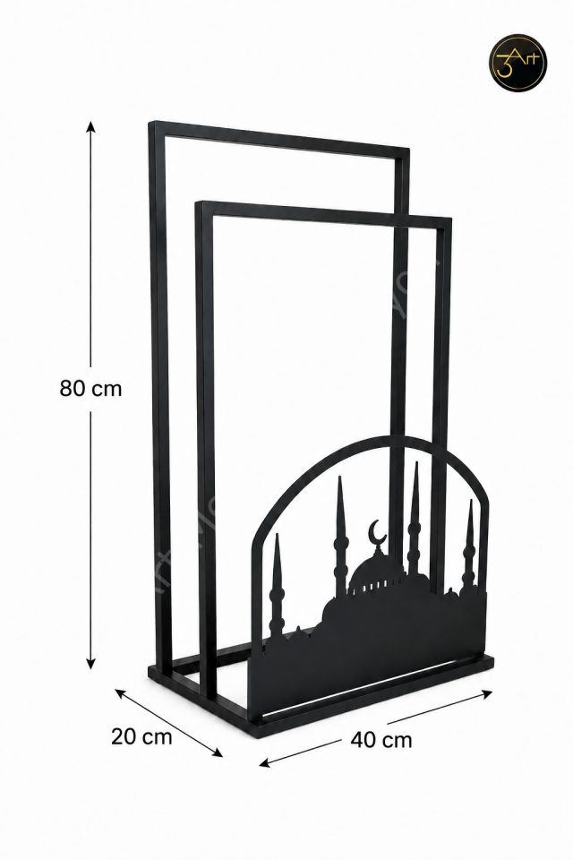 Dekoratif Seccadelik - Metal Seccade Standı -  Modern Şık Seccade Askılığı - Seccade Düzenleyici