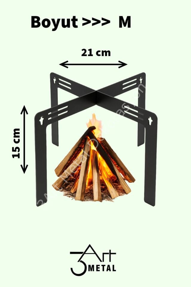 Demonte Metal Kamp Ocağı – Katlanabilir Taşınabilir Outdoor Ateş Ocağı - Mangal, Piknik, Doğa