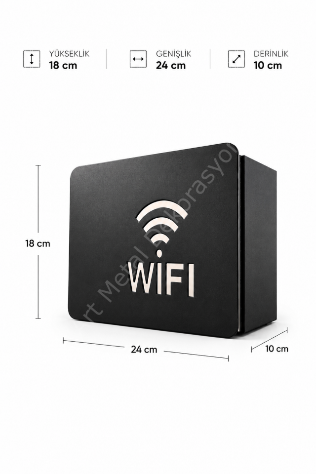 WiFi Modem Gizleme Kutusu -  Metal Dekoratif Router Kapağı  - Kablo Düzenleme Kutusu