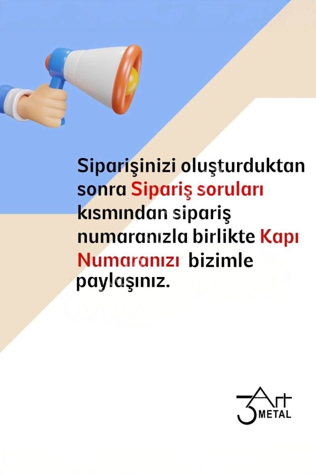 Metal Dekoratif Tasarımlı Kapı Numarası - Dış Cepheye Uygun Şık Tasarım