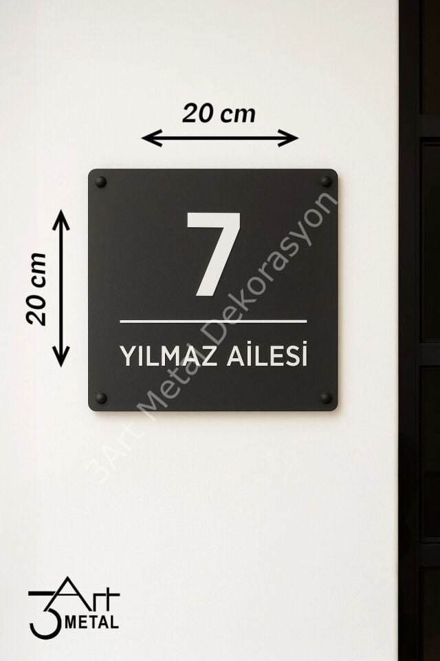 Kişiye Özel Şık Modern Kapı Numarası Tabelası