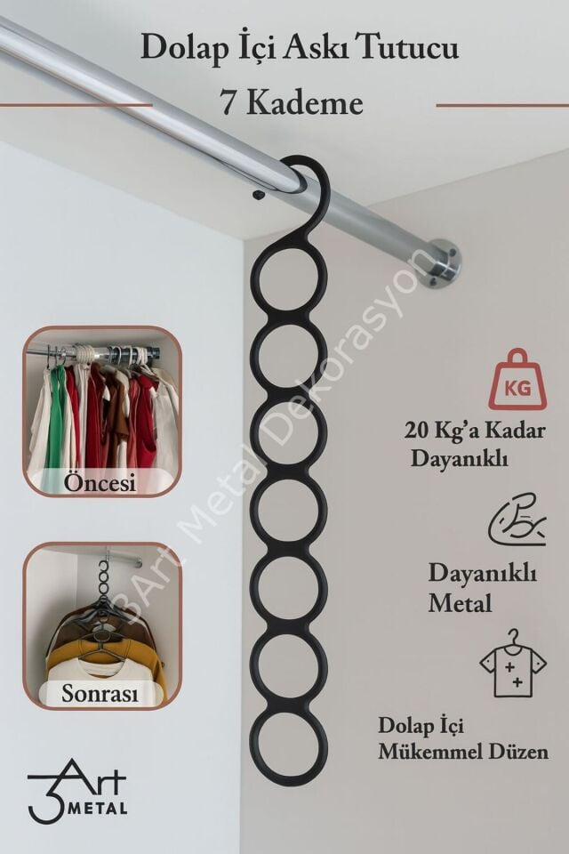 Çok Seviyeli Giysi Askısı - Metal Askı - Dolap Içi Düzenleyici
