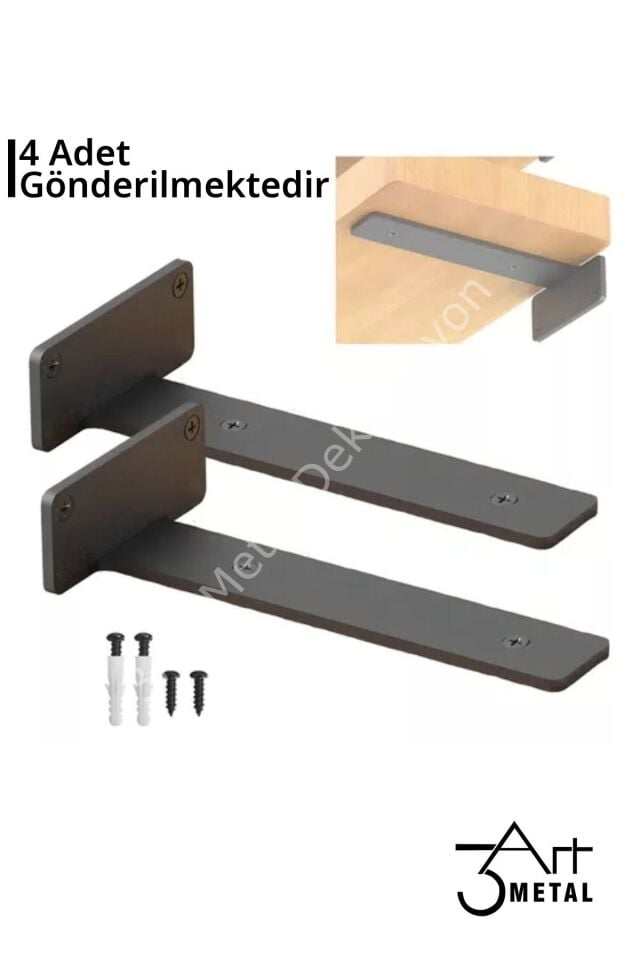 Metal Raf Ayağı - Metal Destek Aparatı - 4 Lü
