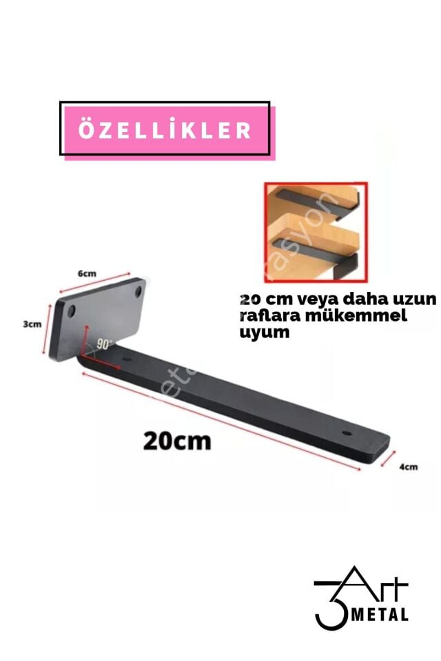 Metal Raf Ayağı - Metal Destek Aparatı - 4 Lü