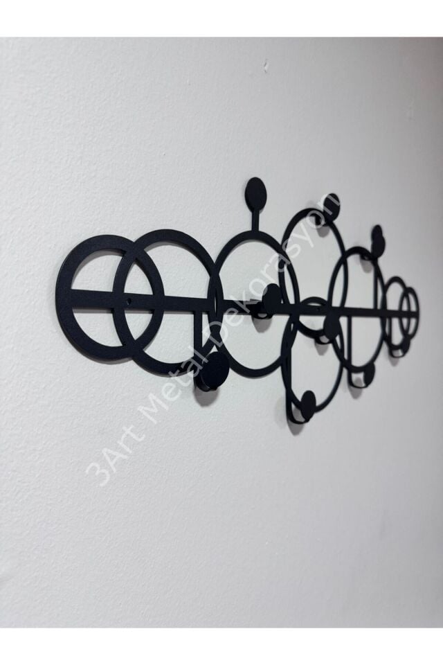 Dekoratif Metal Duvar Askısı - Modern Portmanto - Geometrik Metal Askı