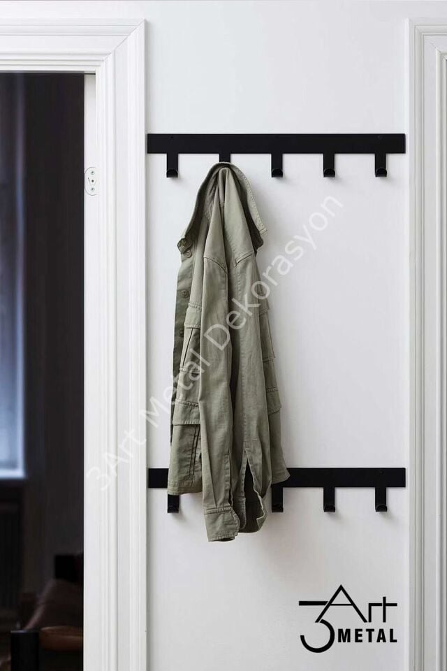 Metal Ayakkabılık Ve Askılık 2li Set - Duvar Askısı - Metal Ayakkabılık - Elbise Askısı