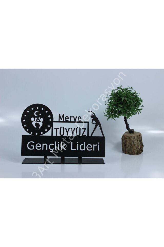 Gençlik Lideri Kişiye Özel Metal Masa Üstü İsimlik