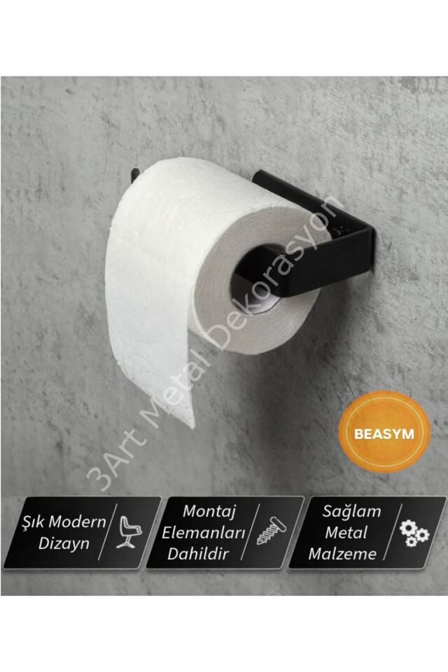 Yapışkanlı Tuvalet Kağıtlığı - Dekoratif Banyo Askısı Peçetelik