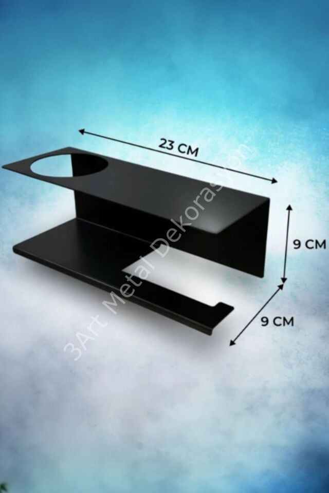 Dekoratif Metal Yapışkanlı Tuvalet Kağıtlığı - Modern Düz Tuvalet Kağıdı Askısı