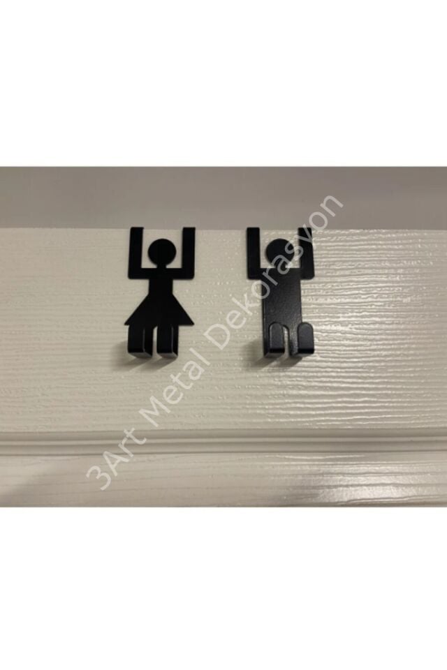 Kapı Arkası Askılık Kız Ve Erkek Siyah Metal Ayaklı Askılık 6 cm