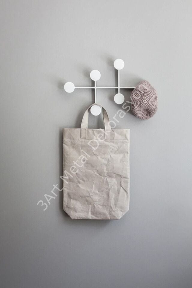 Askılık - 2'li Set Elbise Askısı - Dekoratif Demir Askılık - Metal Duvar Askı