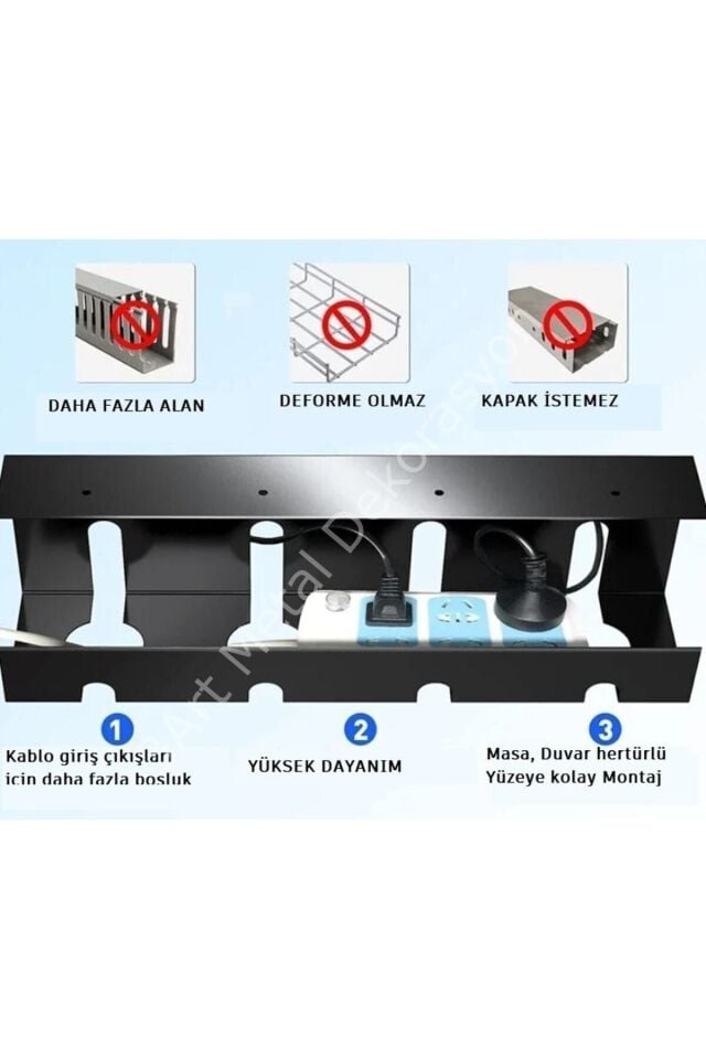 Masa Altı Kablo Yönetim Tepsisi - Kanalı
