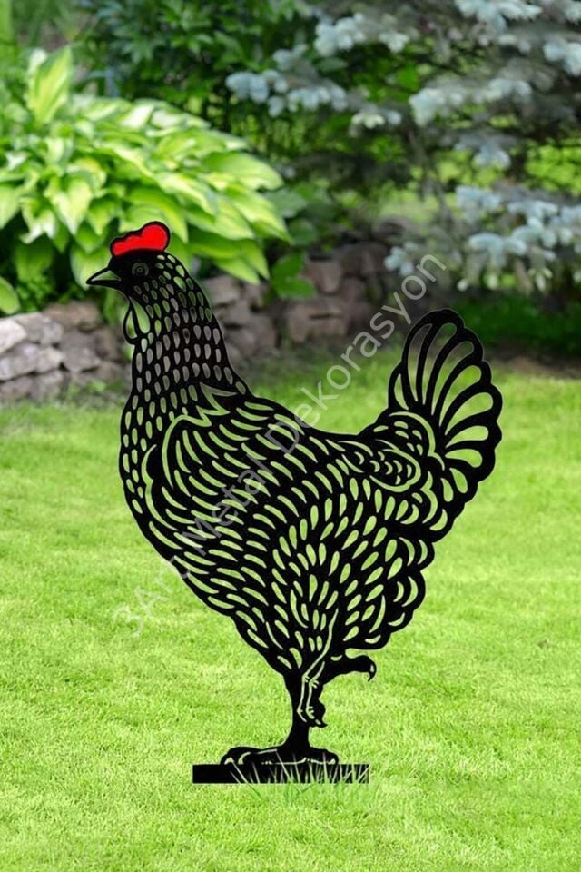 Metal Tavuk - Bahçe Dekoru Bahçe Süsü