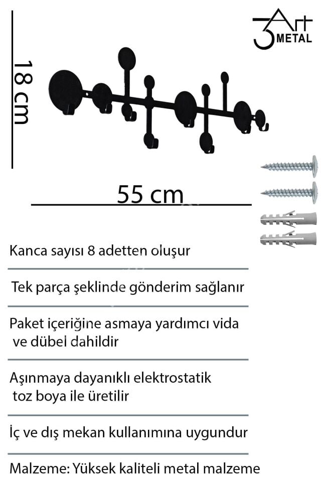 Dekoratif Metal Duvar Askısı