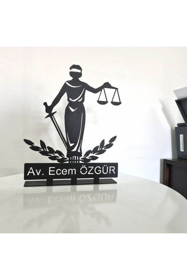 Kişiye Özel Avukat Masaüstü İsimlik - Metal Masa İsimliği - Hediye Ofis İsimlik