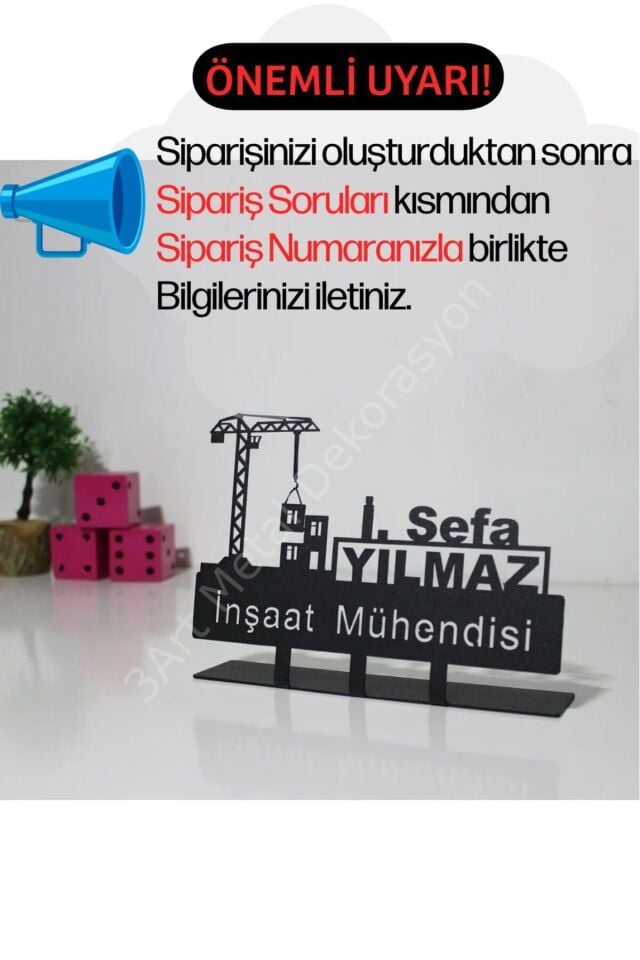 İnşaat Mühendisi Masaüstü Kişiye Özel İsimlik