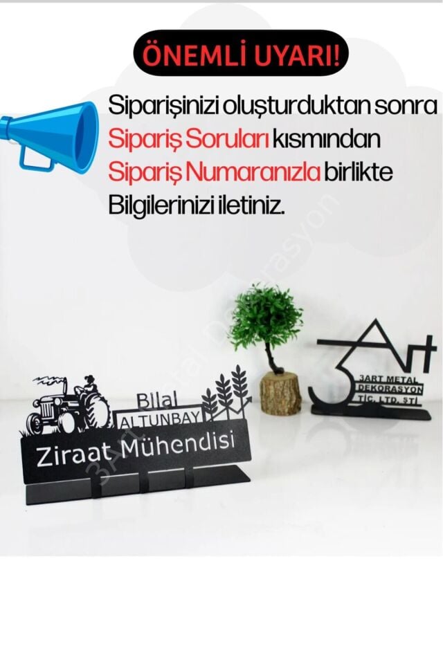 Kişiye Özel Ziraat Mühendisi Masaüstü İsimlik