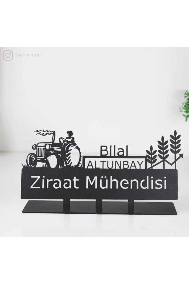 Ziraat Mühendisi Masaüstü İsimlik - Metal Masa İsimliği - Kişiye Özel İsimlik