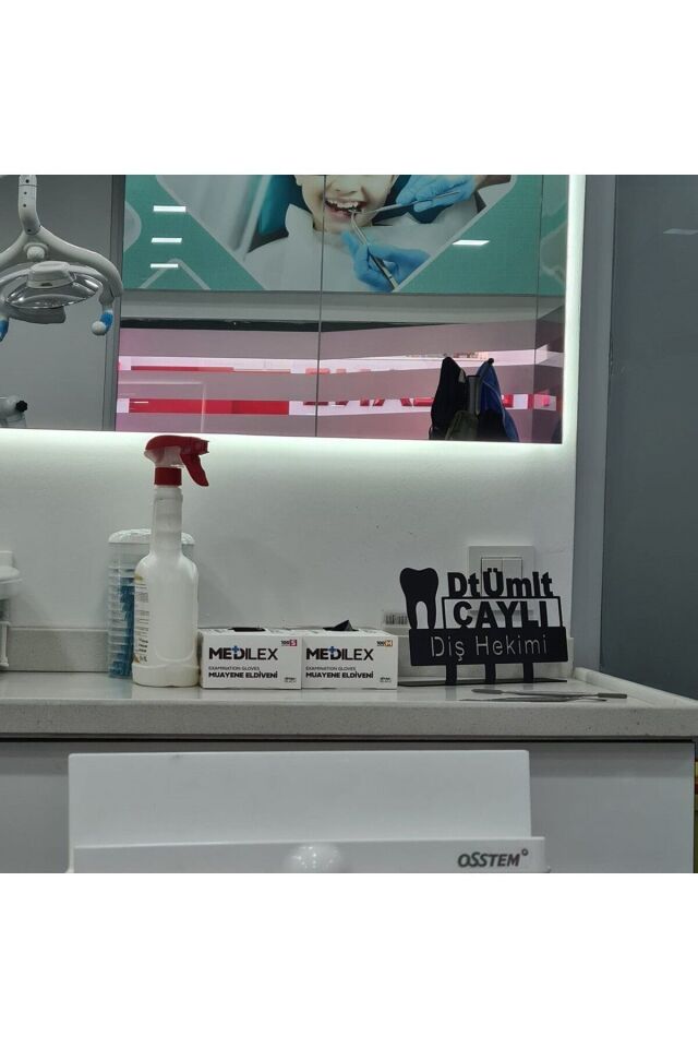 Diş Hekimi Masaüstü İsimlik - Metal Masa İsimliği - Hediye Ofis İsimlik