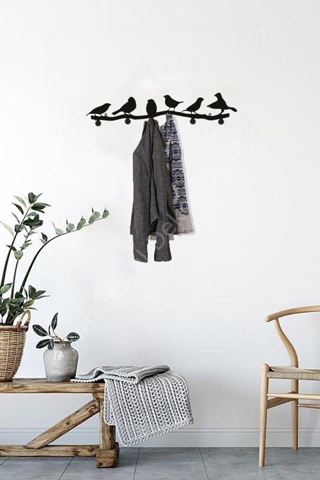 Dekoratif Kuşlu Metal Duvar Askısı