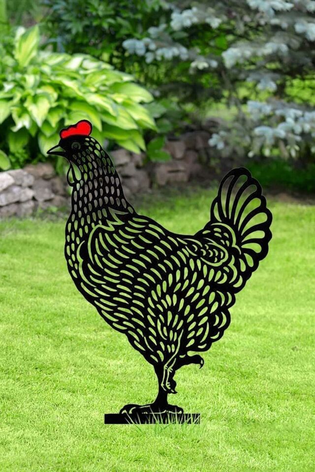 Metal Tavuk - Bahçe Dekoru Bahçe Süsü