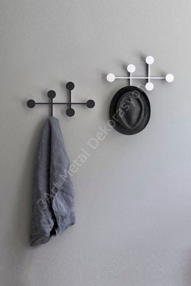 Çift Renk Dekoratif Metal Ikili Set Elbise Askısı