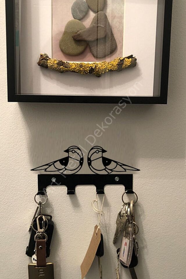 Ikili Kuş Metal Anahtar Askılığı