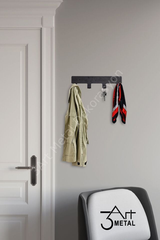 Duvara Monte Havlu ve Elbise Askısı 4 Kancalı