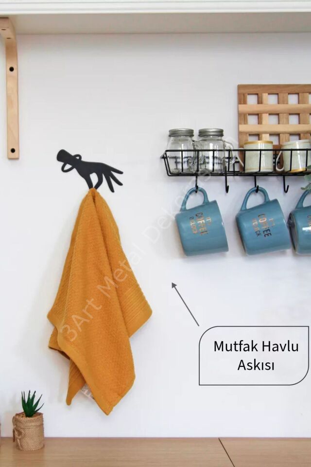Metal Mutfak Yapışkanlı Askı - Duvara Monte Havluluk Banyo Askısı