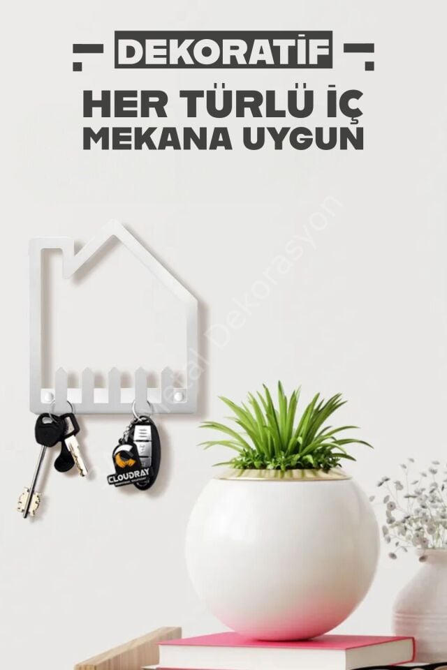 Dekoratif Demir Duvar Askısı - Metal Askılık - Anahtarlık - Duvar Rafı