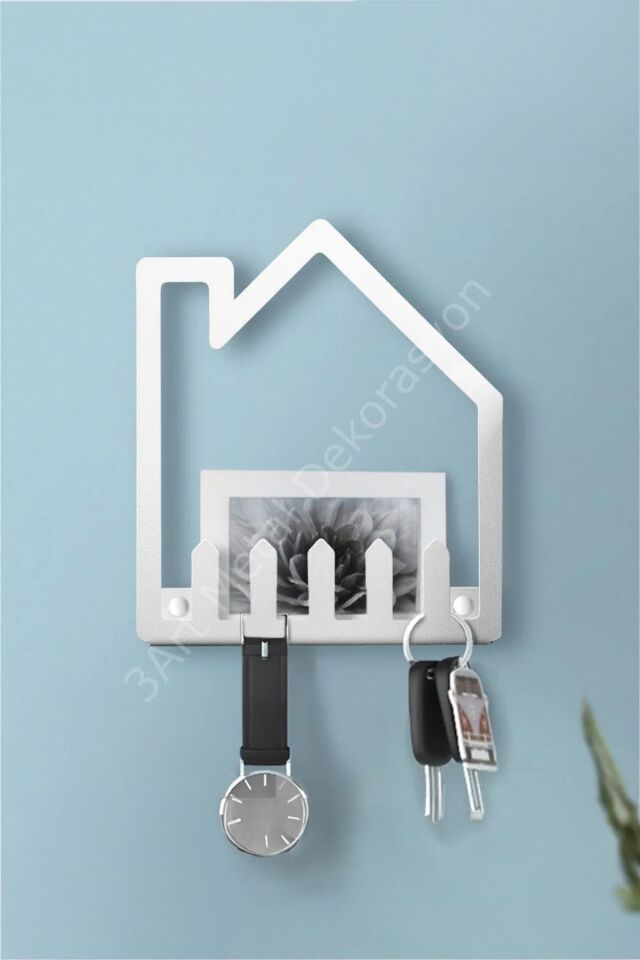 Dekoratif Demir Duvar Askısı - Metal Askılık - Anahtarlık - Duvar Rafı