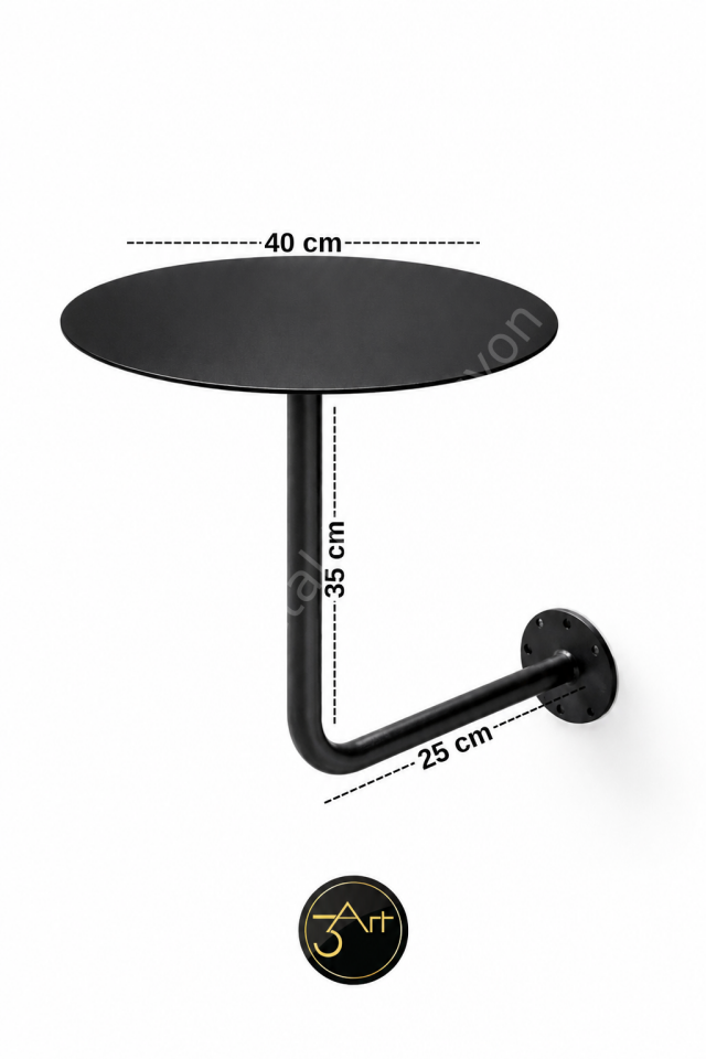 Duvara Monte Balkon Masası – Modern Yuvarlak Kafe Masası, Dış Mekan Duvar Tipi Masa